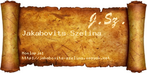 Jakabovits Szelina névjegykártya