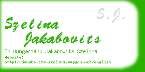 szelina jakabovits business card